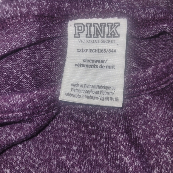 Pink Victoria Secret Purple and White Pajama Set XS - Picture 4 of 4